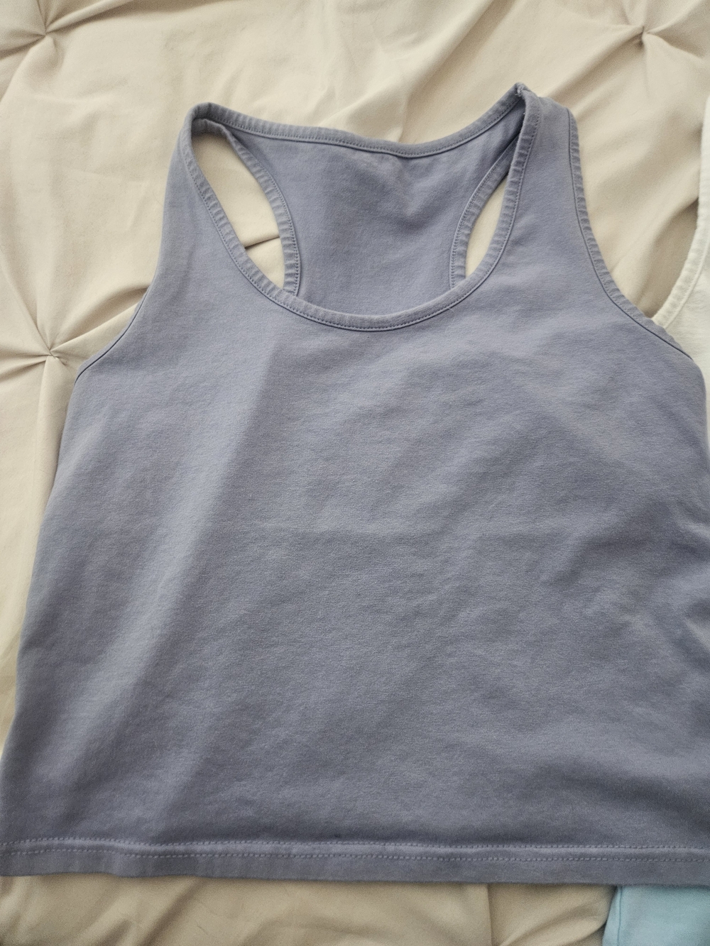 Women’s Racerback Crop Tank Top - Light Blue - Picture 2 of 4